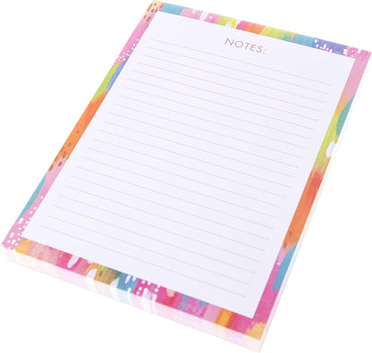 Graphique Large Notepad, Brush Strokes – 6" x 8", Cute Notepad with 150 Tear-Off Sheets, Features the Word “Notes” on Every Page – Perfect for Note Taking, List Making, and More