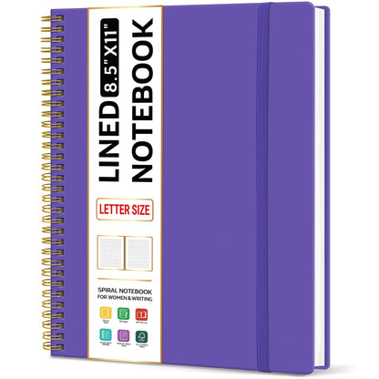 Taja Large Spiral Lined Notebook for Work, Journal for Women & Men