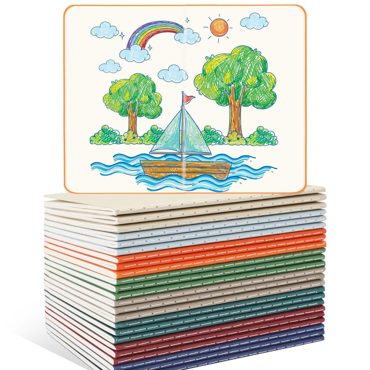 Oucaru 16PCS Mini Notebooks Bulk, Small Pocket Notebook, 3.5"x5.5" Blank