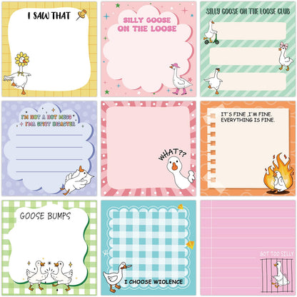 9 Pcs Wildflower Notepads 3" x 3" Self-Adhesive Wildflower Note Pads Memo for Journal Home Office School Teacher Gifts - 450 Sheets Reusable Flower Sticky Notes