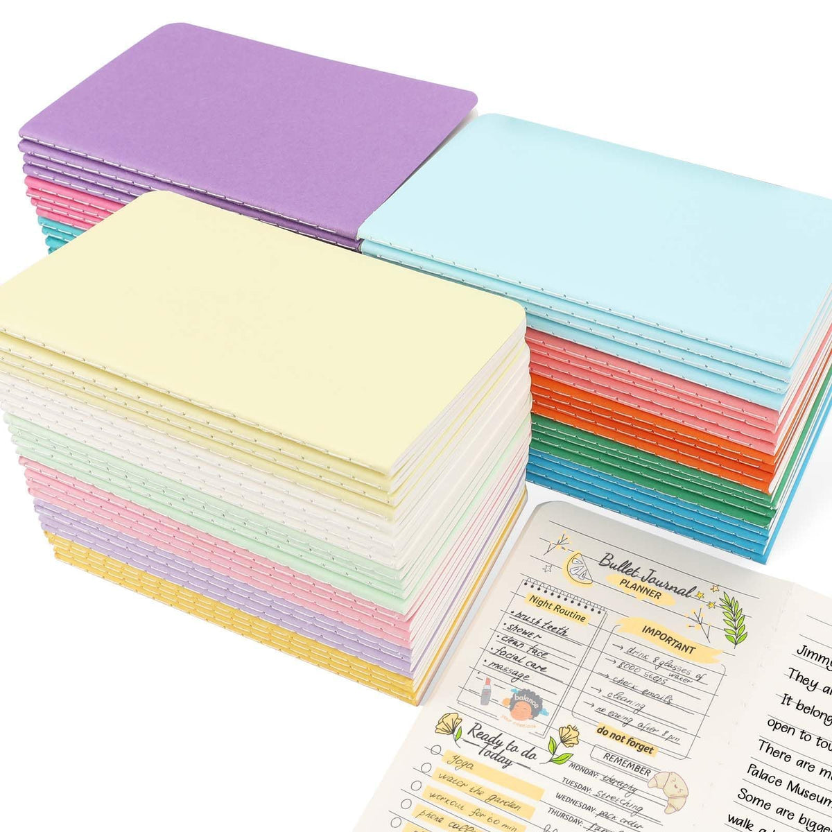 Oucaru 16PCS Mini Notebooks Bulk, Small Pocket Notebook, 3.5"x5.5" Blank