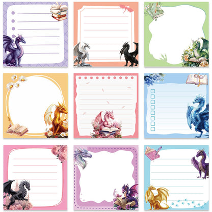 Gothic Sticky Notes 3x3 Dark Style Stationery 9-Pack