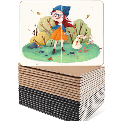 Oucaru 16PCS Mini Notebooks Bulk, Small Pocket Notebook, 3.5"x5.5" Blank