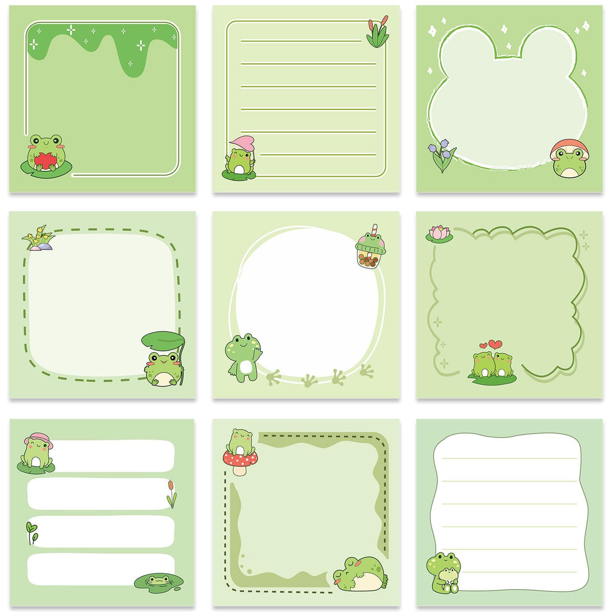 Gothic Sticky Notes 3x3 Dark Style Stationery 9-Pack