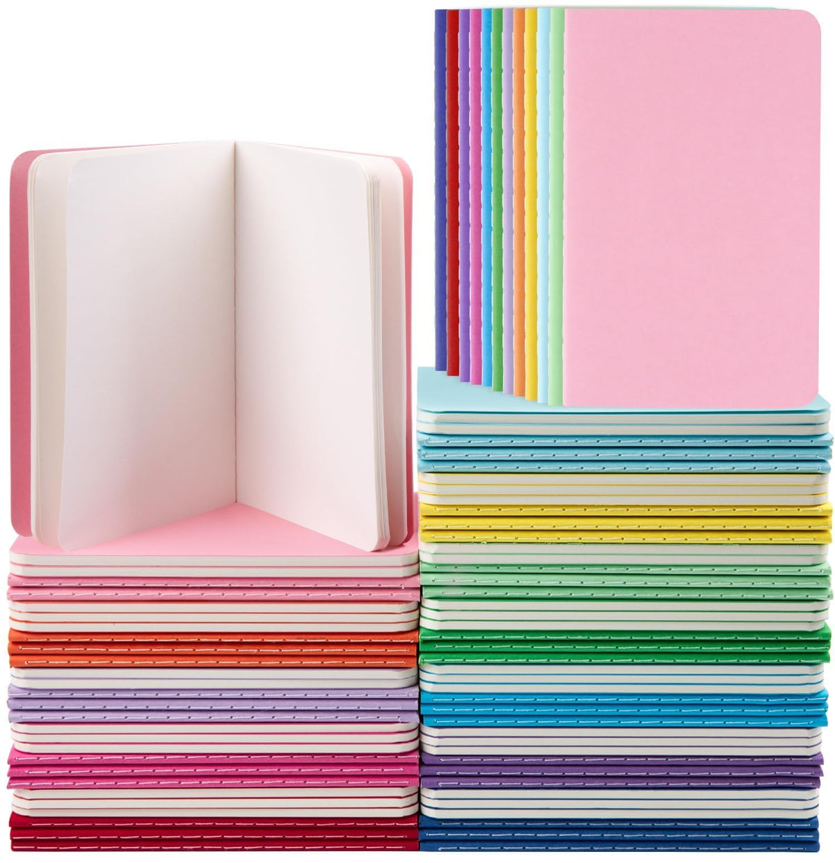 Oucaru 16PCS Mini Notebooks Bulk, Small Pocket Notebook, 3.5"x5.5" Blank
