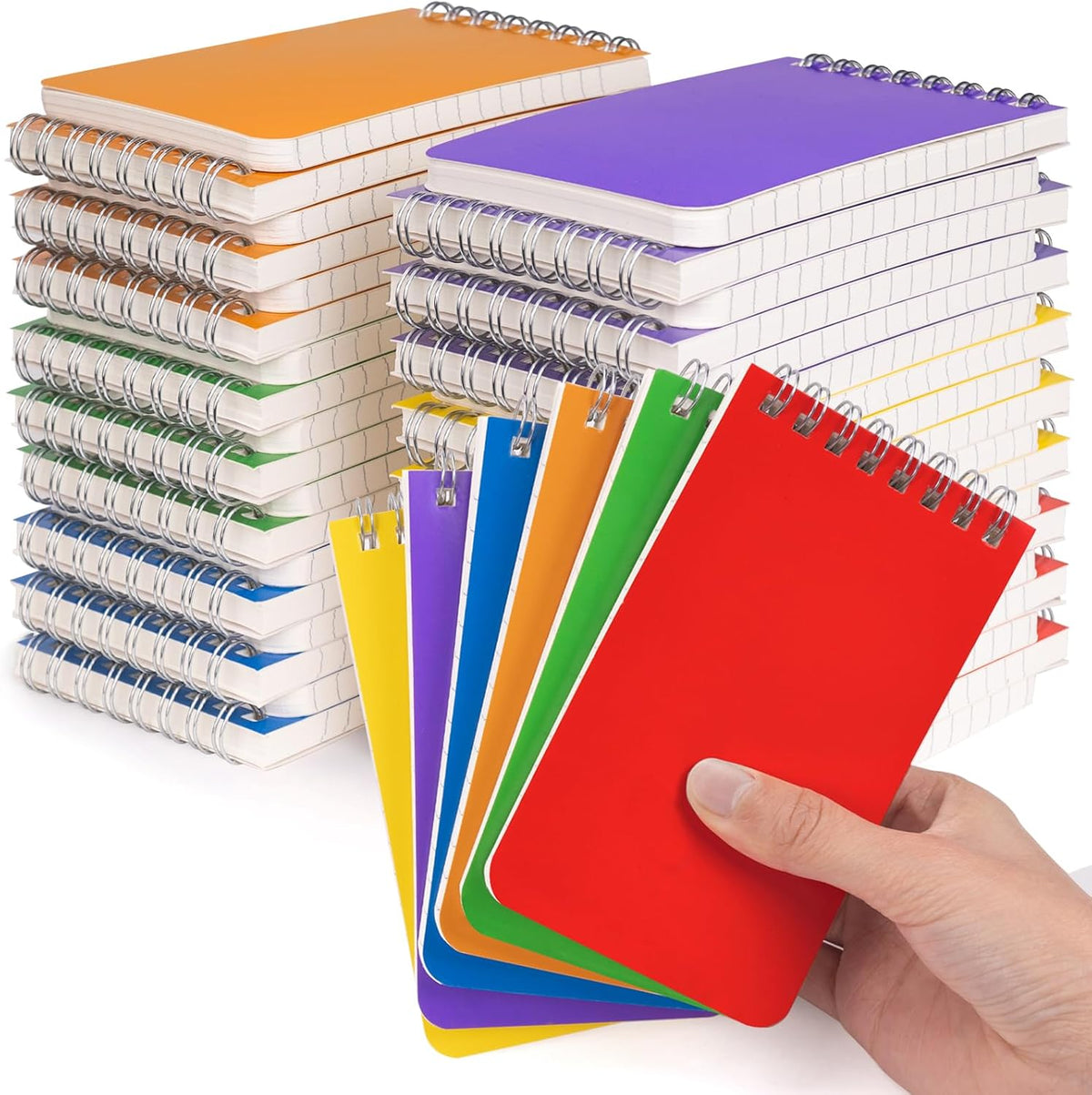 Pocket Notebook 3x5 Inch, 42Packs Mini Top Bound Spiral Notepads Bulk