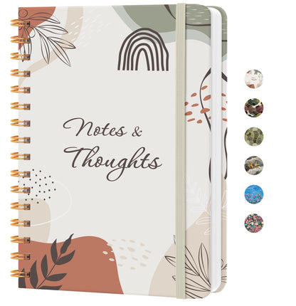 Lined Spiral Journal Notebook, A5 College Ruled Notebook for Note-Taking