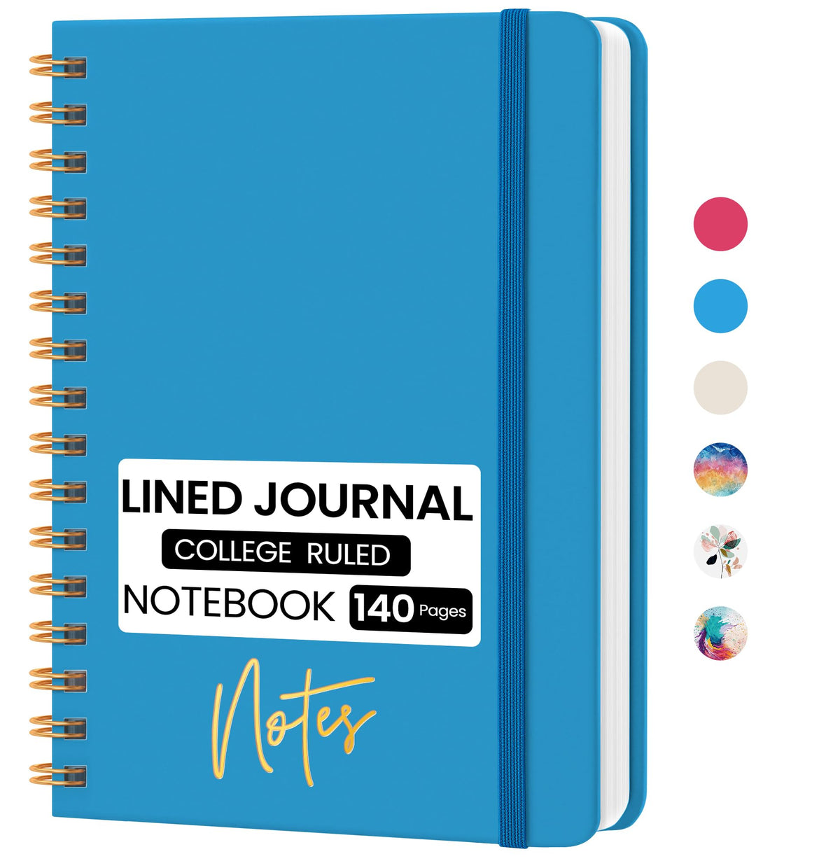 Lined Spiral Journal Notebook, A5 College Ruled Notebook for Note-Taking