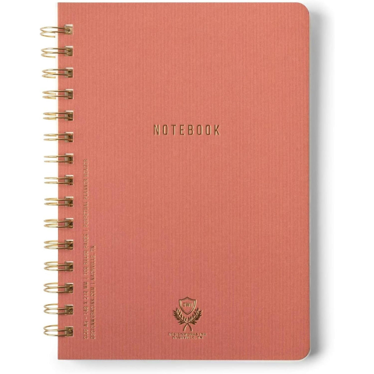 DesignWorks Ink Textured Twin Wire Notebook, Lilac, 8.25 x 11.625 in