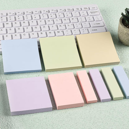 BAYTORY 6 Pads Soft Pastel Sticky Notes, Memo Sticky Note, Colorful Self-Stick Note Easy to Post for Office School Home Study (3x3 & 3x2 & 3x0.7 Inch)