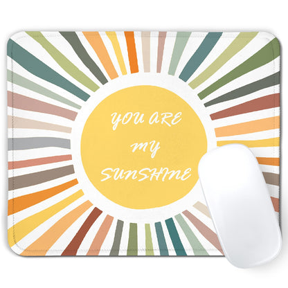 Boho Colorful Sunshine Rainbow Mouse Pad, Cute Sunshine Mouse Pads Mousepad for Desk Home Office Dorm Computers Laptop, Boho Office Supplies Desk Accessories, 7.9x7.9 Inch