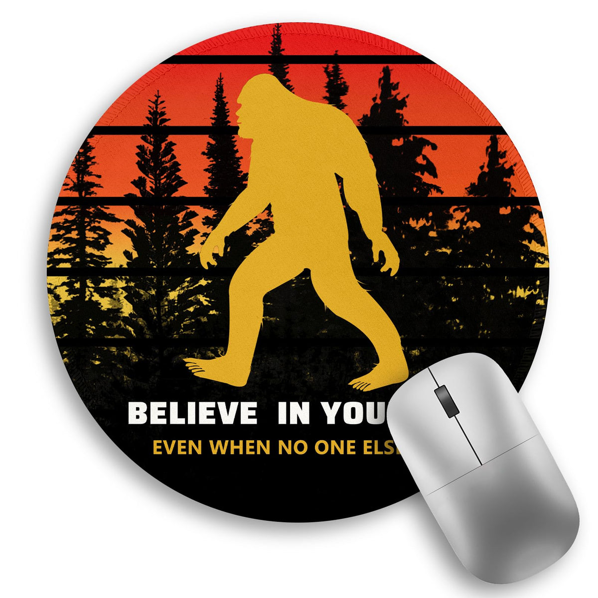 Inspirational Quote Work Mouse Pad, Positive Small Round Mousepad