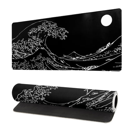 Topographic Contour Extended Big Mouse Pad Large,Gaming Mouse Pad Desk Pad,27.6x11.8 Inch Long Computer Keyboard Mouse Mat Mousepad with 3mm Non-Slip Base and Stitched Edge for Gaming and Office
