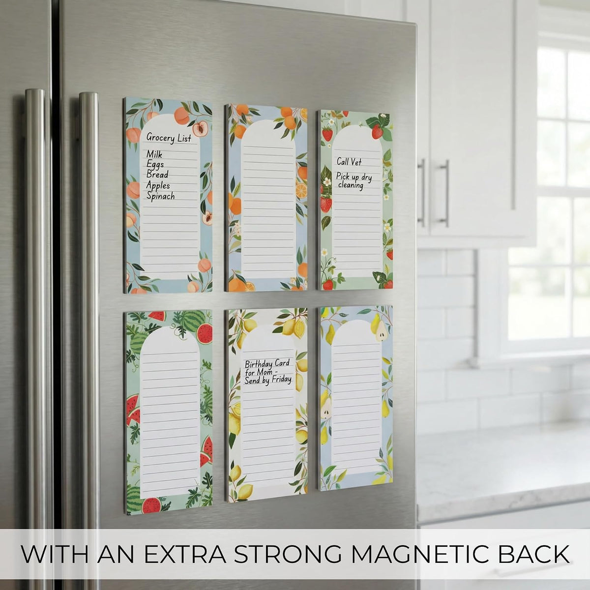 ZICOTO Beautiful Magnetic Notepads for Fridge - Set Of 6 To Do List Pads