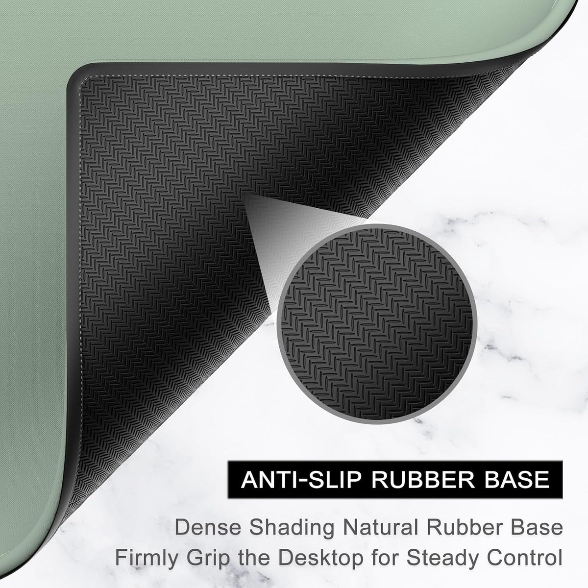 Hsurbtra Mouse Pad, Premium-Textured Square Mousepad 10.2 x 8.3 Inch, Stitched Edge Anti-Slip Waterproof Rubber Pretty Cute Computer Mat for Office Gaming Laptop Women Kids Sage Green