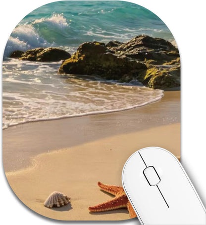 Small Mouse Pad，Mini Mouse Pad 6 x 7 Inch，for Laptop Keyboard Tray Wireless Mouse Home Office Travel，with Non-Slip Rubber Base, Waterproof Mouse Mat，Cyan Blue Marble