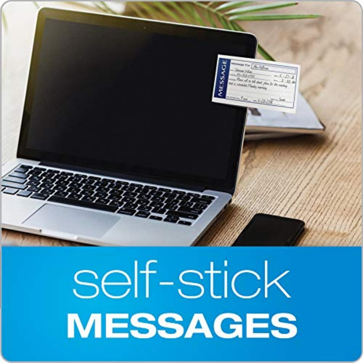 Adams Write 'N Stick Message Pad, 2-Part, Carbonless, Blue, 5-1/4" x 11", 200 Sets per Book (SC1153WS)