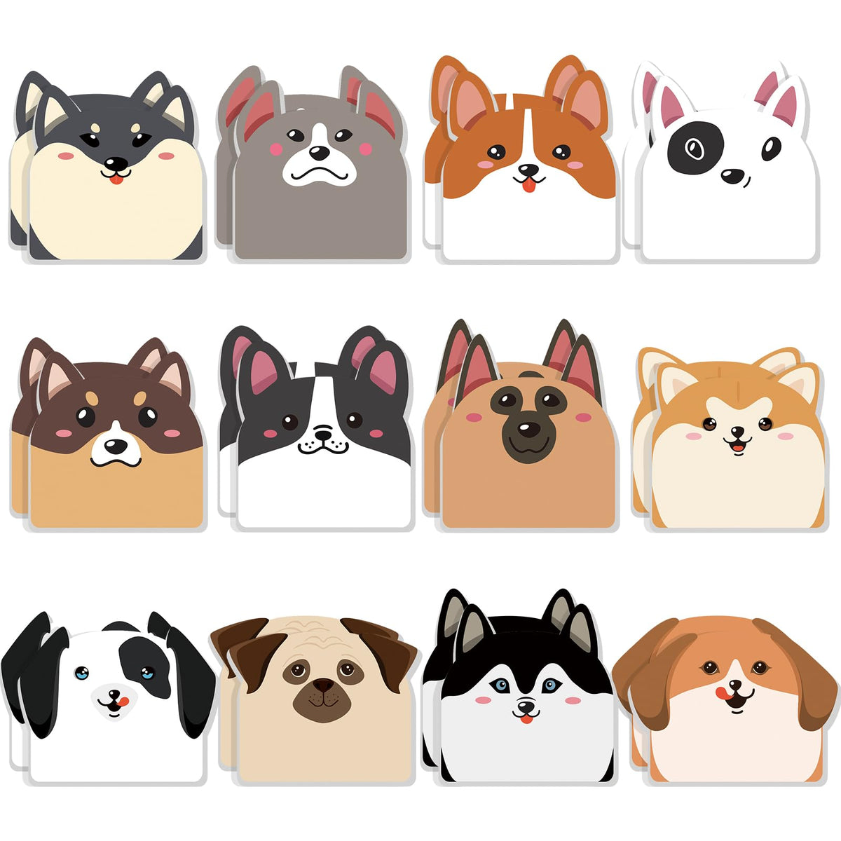Yinder 24 Pads Animal Sticky Notes, Cute Cartoon Memo Self Adhesive