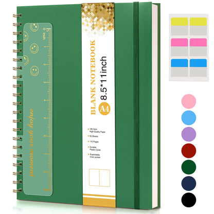 Spiral Notebook Journal 8.5” x 11”, A4 Large Notebooks for Women Men, College Ruled Lined Journal, 100 GSM Paper, Hardcover Spiral Bound Journals for Work School Writing Note Taking Business, Purple