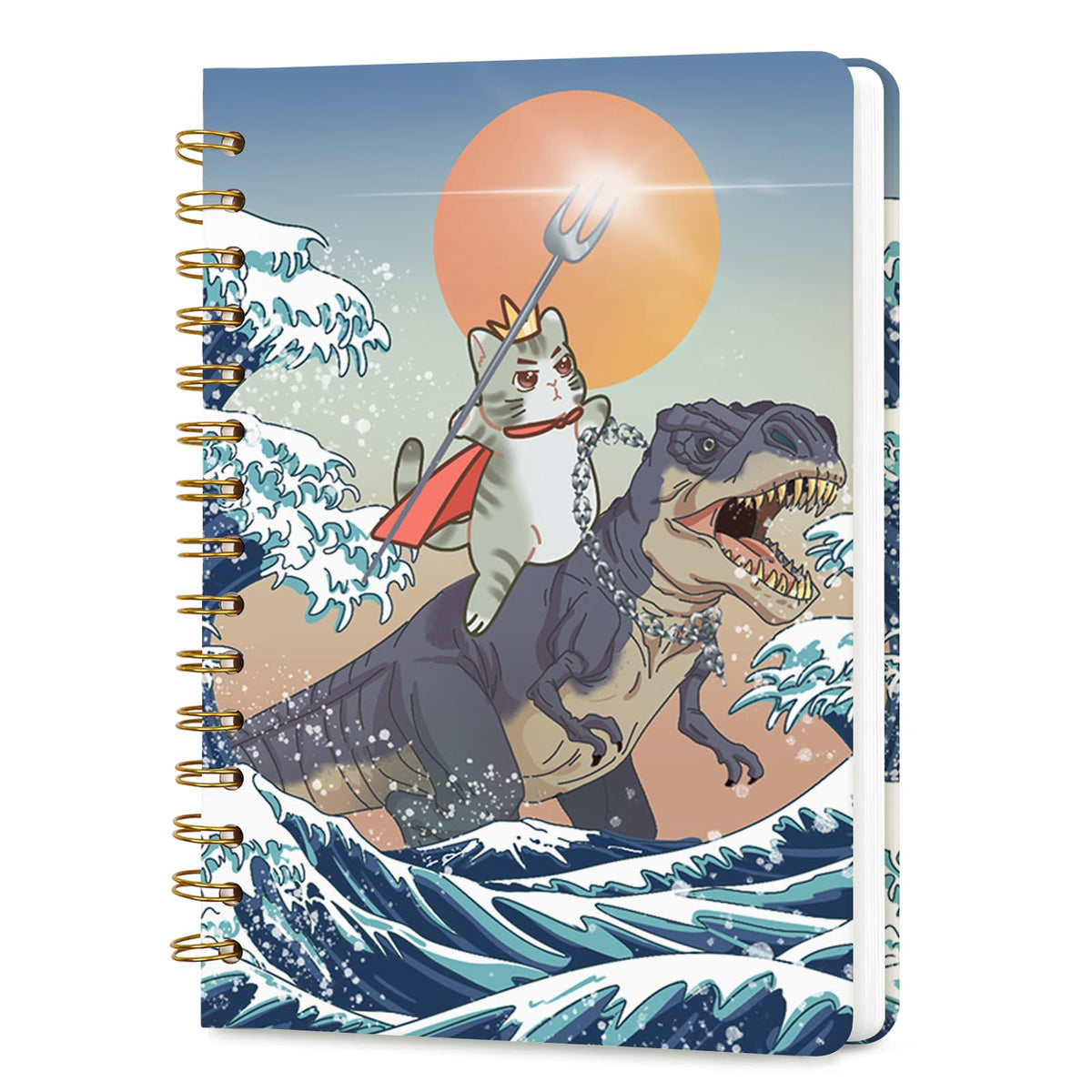 Lined Spiral Journal Notebook for Work A5, 160 Pages, Explosive Cat