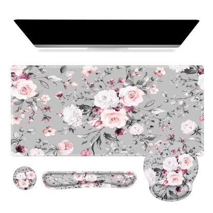 iCasso Pink Ergonomic Mouse Pad with Wrist Rests Set for Desk Accessories