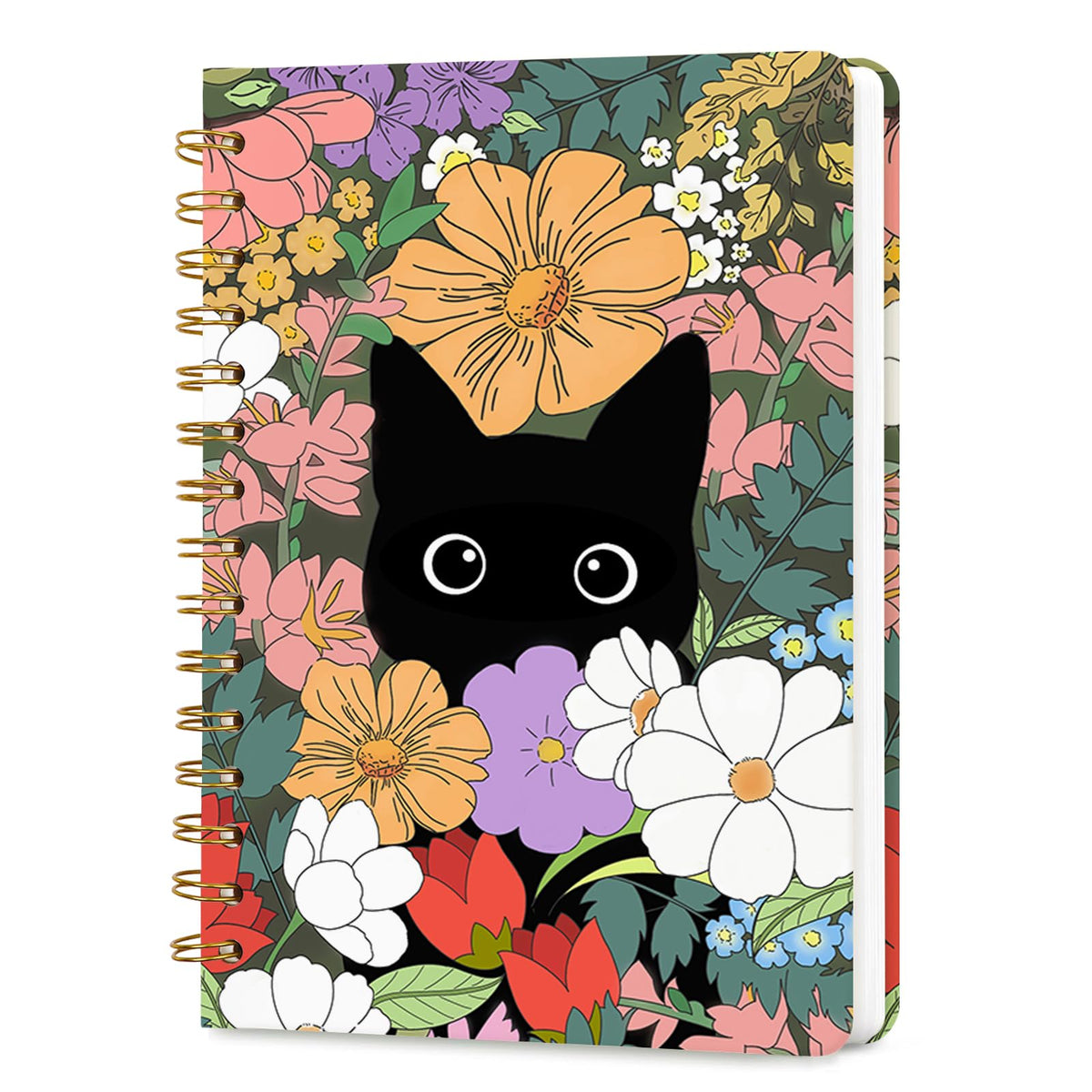 Lined Spiral Journal Notebook for Work A5, 160 Pages, Explosive Cat