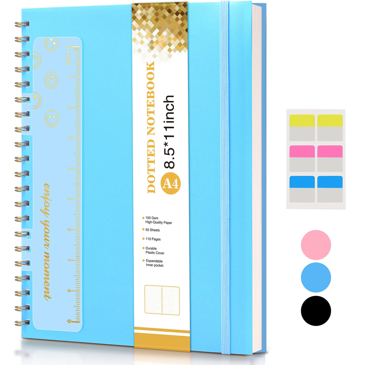 Spiral Notebook Journal 8.5” x 11”, A4 Large Notebooks for Women Men, College Ruled Lined Journal, 100 GSM Paper, Hardcover Spiral Bound Journals for Work School Writing Note Taking Business, Purple