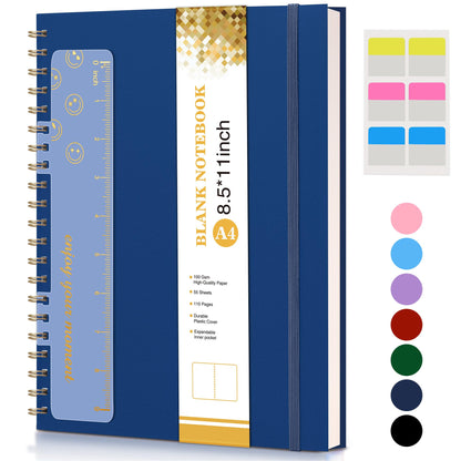 Spiral Notebook Journal 8.5” x 11”, A4 Large Notebooks for Women Men, College Ruled Lined Journal, 100 GSM Paper, Hardcover Spiral Bound Journals for Work School Writing Note Taking Business, Purple