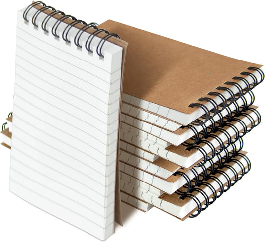 12 Pack 3x5" Mini Notebook, Small Spiral College Ruled Notepad for School
