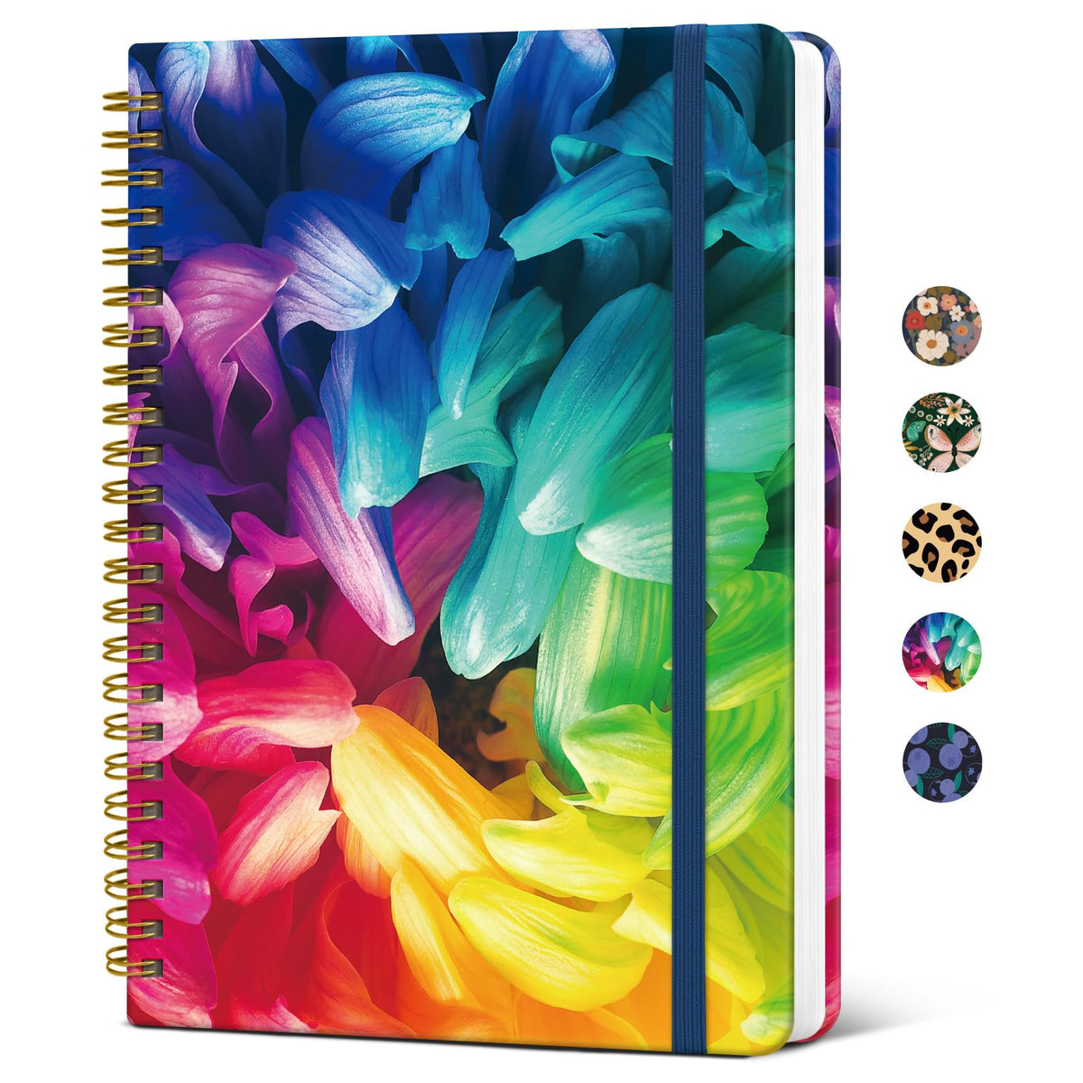 Taja Pretty Spiral Journal for Women, Lined Hardcover Notebook, 6" x 8"