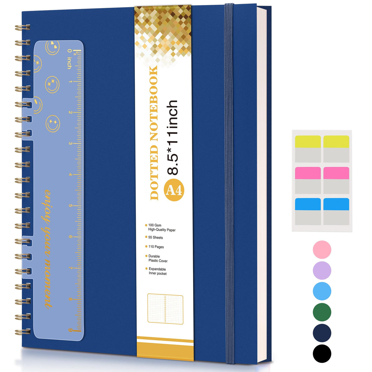 Spiral Notebook Journal 8.5” x 11”, A4 Large Notebooks for Women Men, College Ruled Lined Journal, 100 GSM Paper, Hardcover Spiral Bound Journals for Work School Writing Note Taking Business, Purple