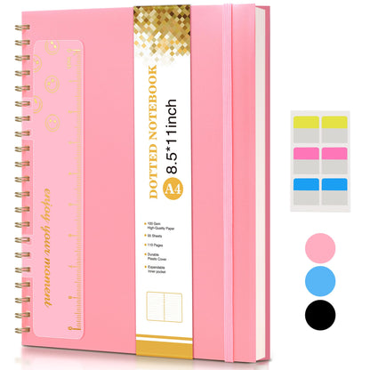 Spiral Notebook Journal 8.5” x 11”, A4 Large Notebooks for Women Men, College Ruled Lined Journal, 100 GSM Paper, Hardcover Spiral Bound Journals for Work School Writing Note Taking Business, Purple