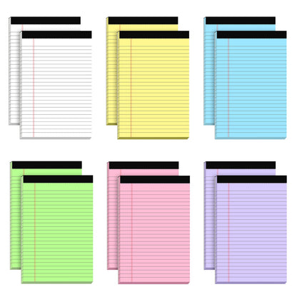5pcs Small Note Pads 5x8 Notebook College Ruled Legal Pads Color Notepads 5 Pack Study Back Writing Pads 5 x 8 Perforated Narrow Ruled Pads of Paper for School & Office Supplies 30 Sheets/Pack