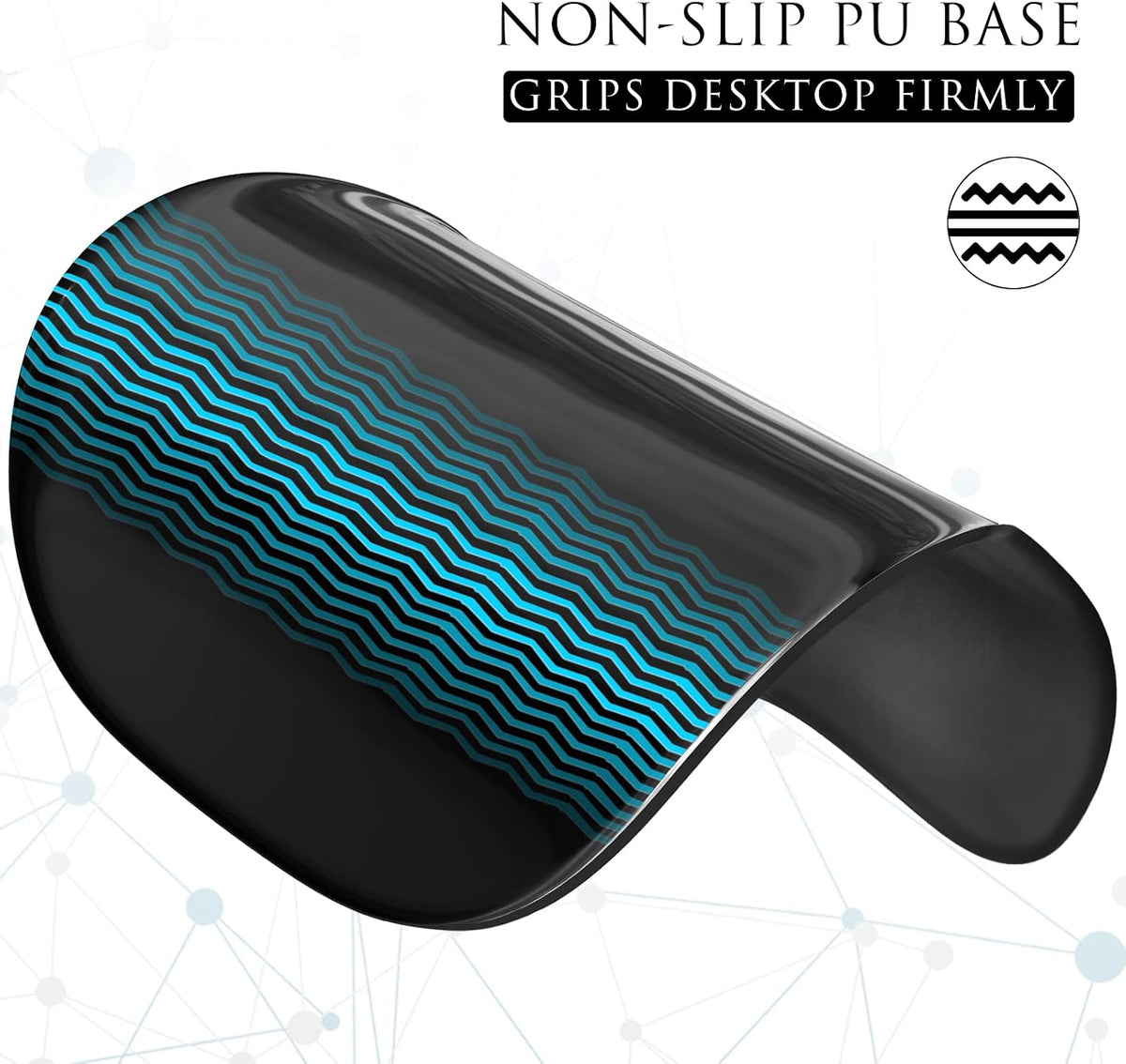 MROCO Ergonomic Mouse Pad with Gel Wrist Rest, 9.4 x 8.1 in, Black
