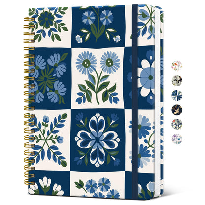 Taja Spiral Lined Journal for Women, Pretty Hardcover Journal Notebook, A5