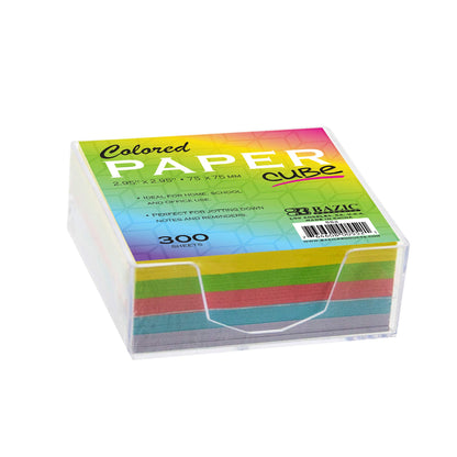 BAZIC Products Color Paper Cube with Tray, 300 Sheets, 2.95 in