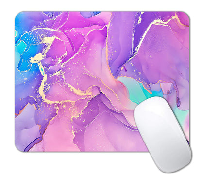 IMAYONDIA Small Mouse Pad Cute, Purple Gold Butterfly Mouse Pads, Modern Flowers Mousepad for Women Girls, Beutiful Mouse Mat Computer Laptop Office, 9.5 X 7.9 Inch