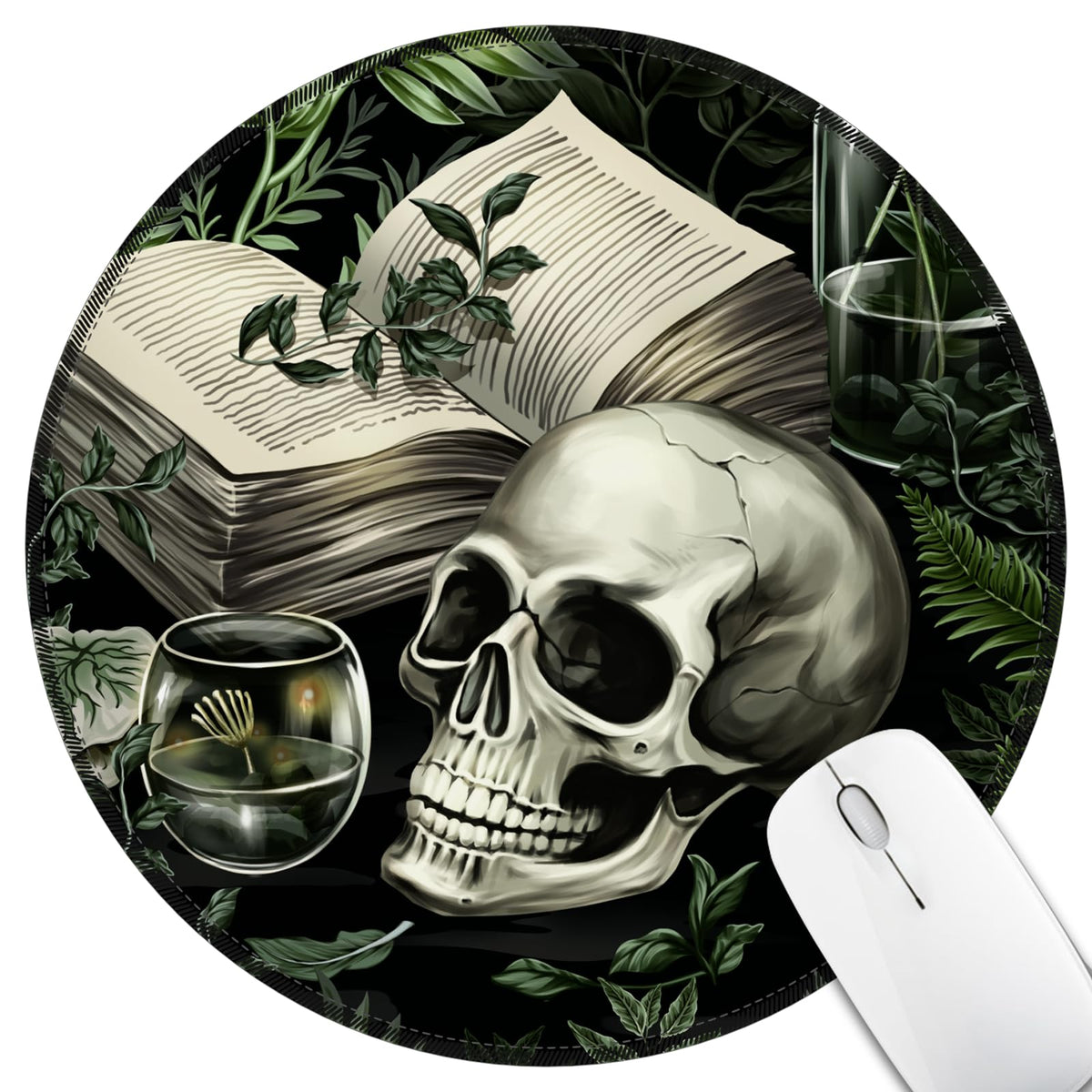 Hancynir Funny Mouse Pad for Desk, Cute Dumpster on Fire Round Mousepad