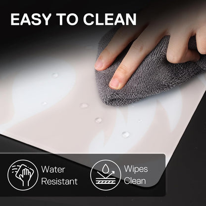 Redragon PG1M Glass Mouse Pad - Ultra-Smooth Precision Surface with Non-Slip Base, Easy to Clean, Hard Mousepad for Gaming - 11.8 x 11.8 x 0.15 inches, White