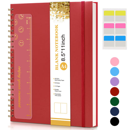 Spiral Notebook Journal 8.5” x 11”, A4 Large Notebooks for Women Men, College Ruled Lined Journal, 100 GSM Paper, Hardcover Spiral Bound Journals for Work School Writing Note Taking Business, Purple