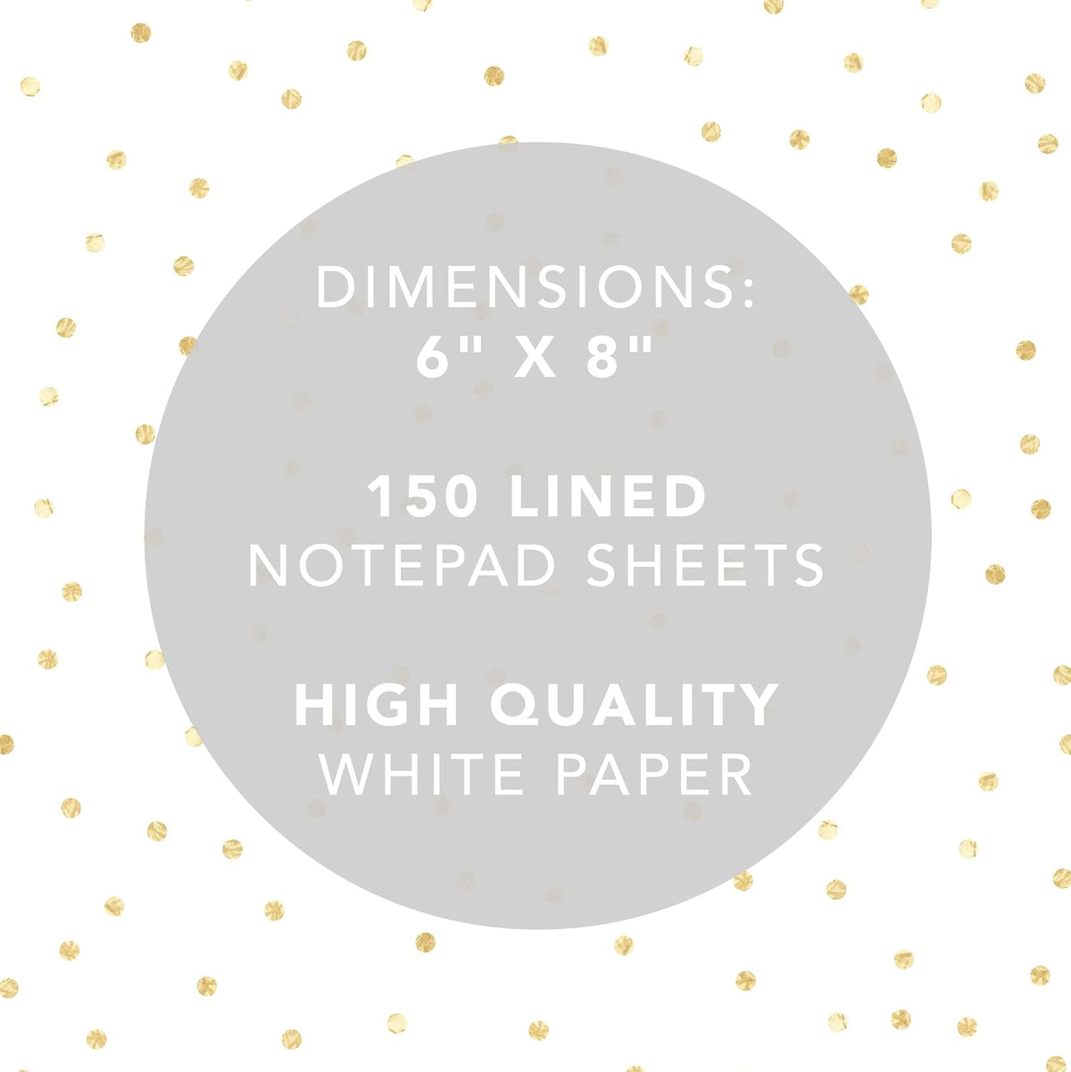 Graphique Large Notepad, Brush Strokes – 6" x 8", Cute Notepad with 150 Tear-Off Sheets, Features the Word “Notes” on Every Page – Perfect for Note Taking, List Making, and More