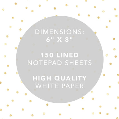 Graphique Large Notepad, Brush Strokes – 6" x 8", Cute Notepad with 150 Tear-Off Sheets, Features the Word “Notes” on Every Page – Perfect for Note Taking, List Making, and More