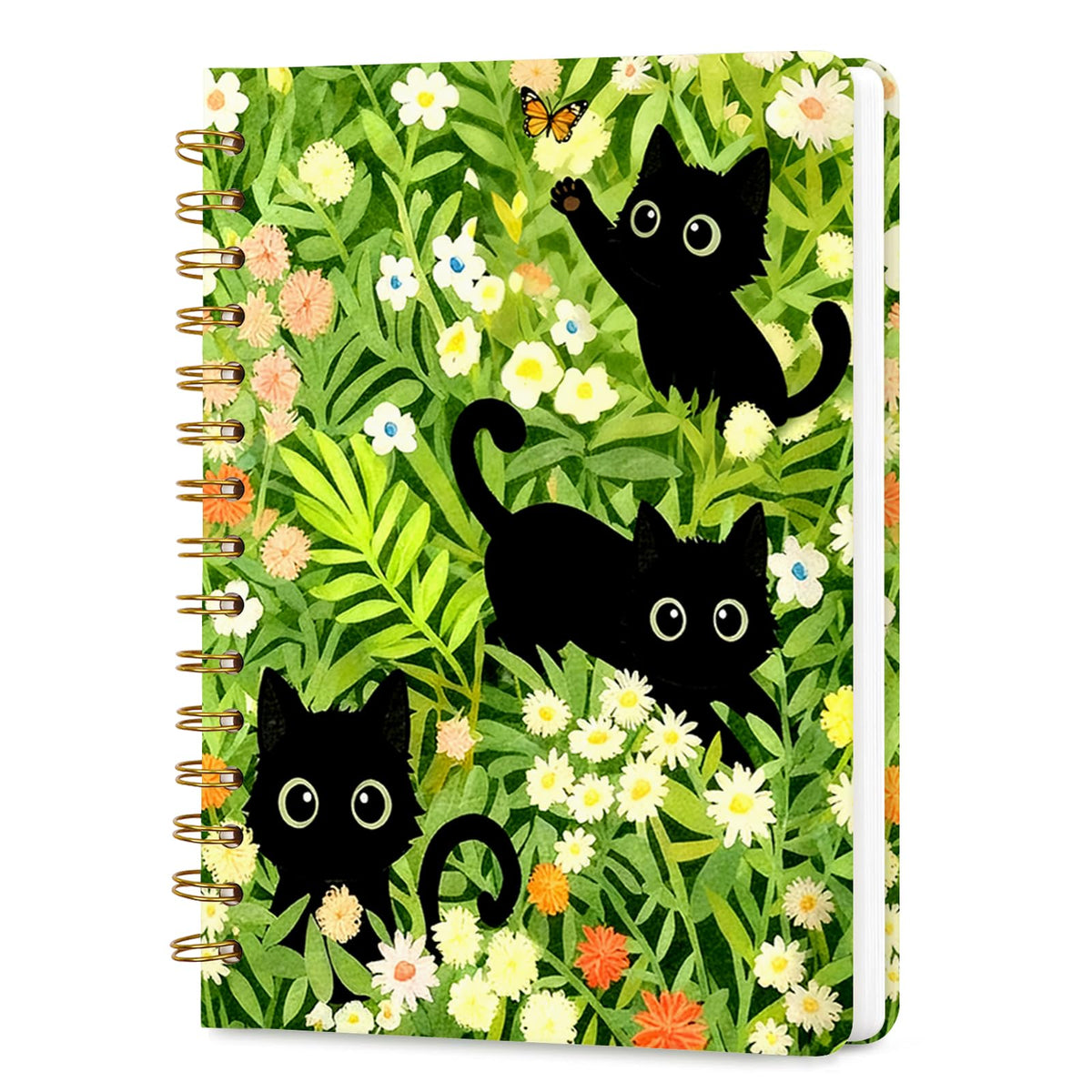 Lined Spiral Journal Notebook for Work A5, 160 Pages, Explosive Cat