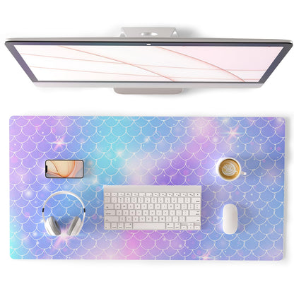 QiyI PU Leather Large Mouse Pad, Office Decor, 31.5" x 15.7", Rose Gold