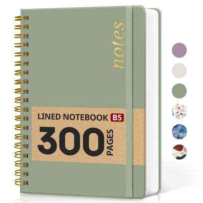 Taja Spiral Notebook for Work Thick Hardcover Lined Journal for Note Taking