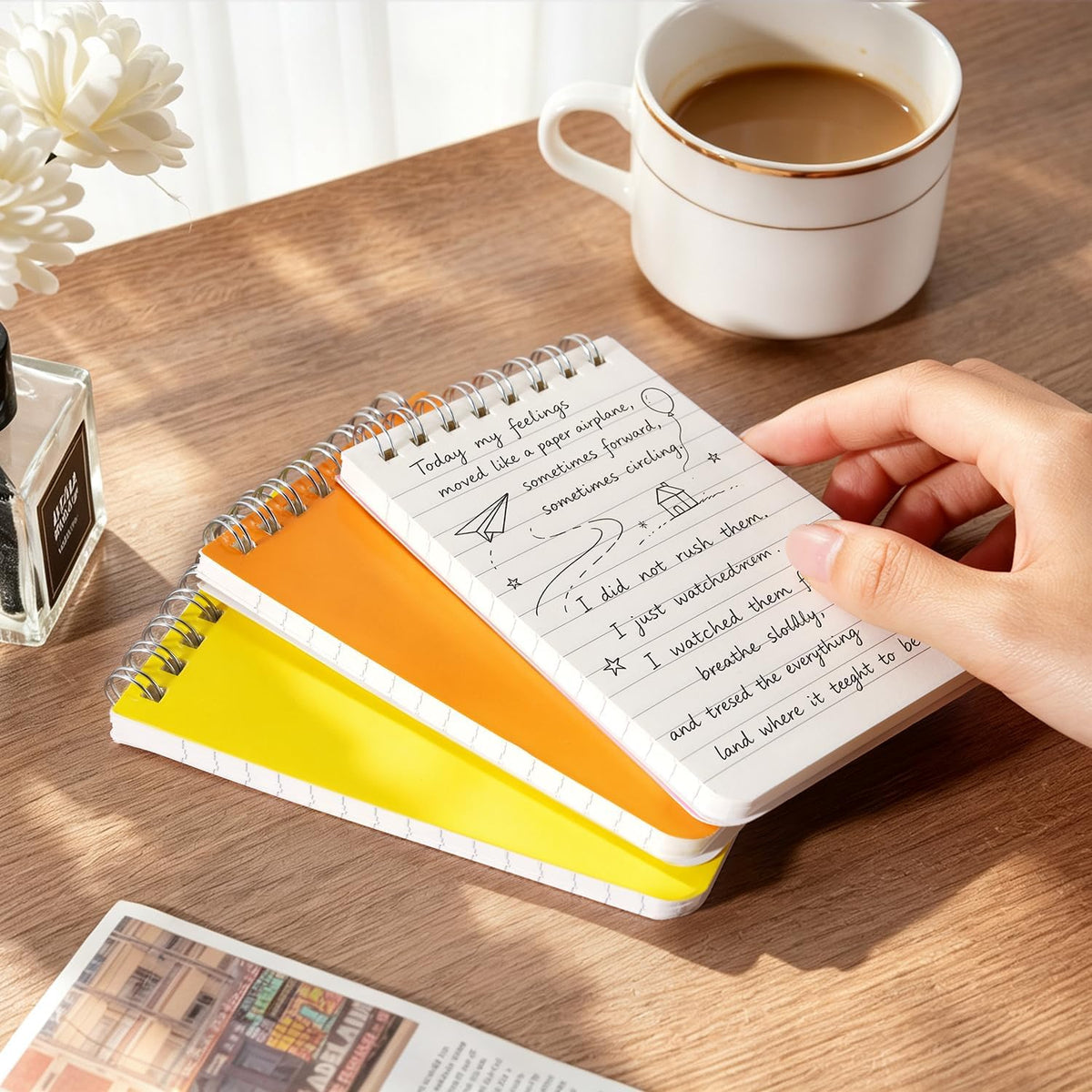 Dynta 60 Pack Pocket Notebook Bulk 3x5 Inch Mini Top Bound Spiral Note Pad
