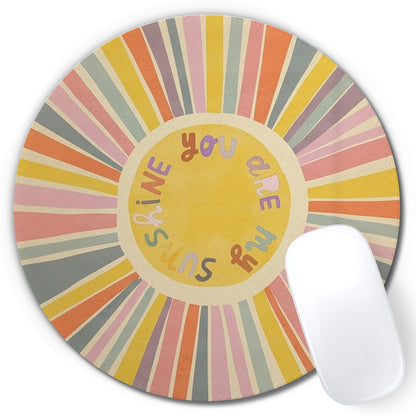 Boho Colorful Sunshine Rainbow Mouse Pad, Cute Sunshine Mouse Pads Mousepad for Desk Home Office Dorm Computers Laptop, Boho Office Supplies Desk Accessories, 7.9x7.9 Inch