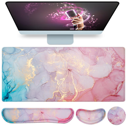 Desk Mat, Large Gaming Mouse Pad with Wrist Rest, 4in1 XXL Mousepad Floral