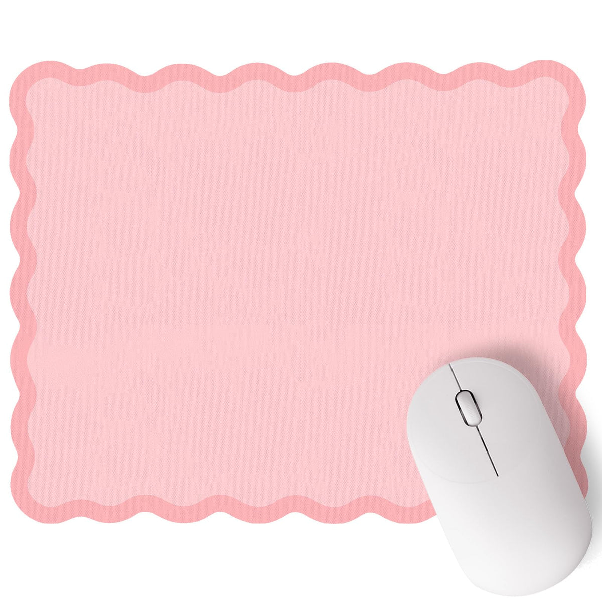 Kingdder Cute Scalloped Mouse Pad Non-Slip Mousepad 9.8x7.9in,Pink