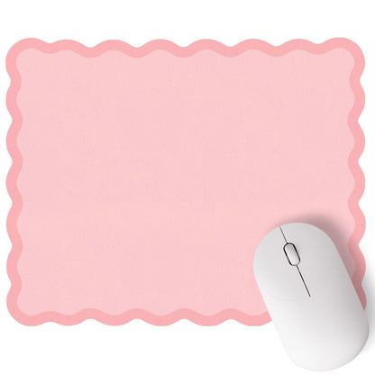 Kingdder Cute Scalloped Mouse Pad Non-Slip Mousepad 9.8x7.9in,Pink